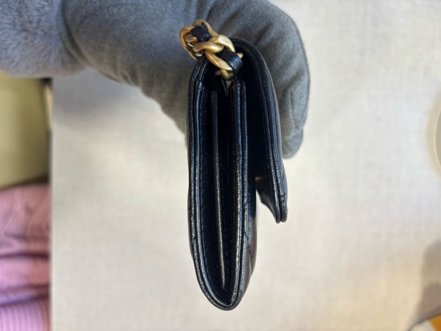 香奈兒Chanel 19bag 黑色羊皮菱格小鏈包-3