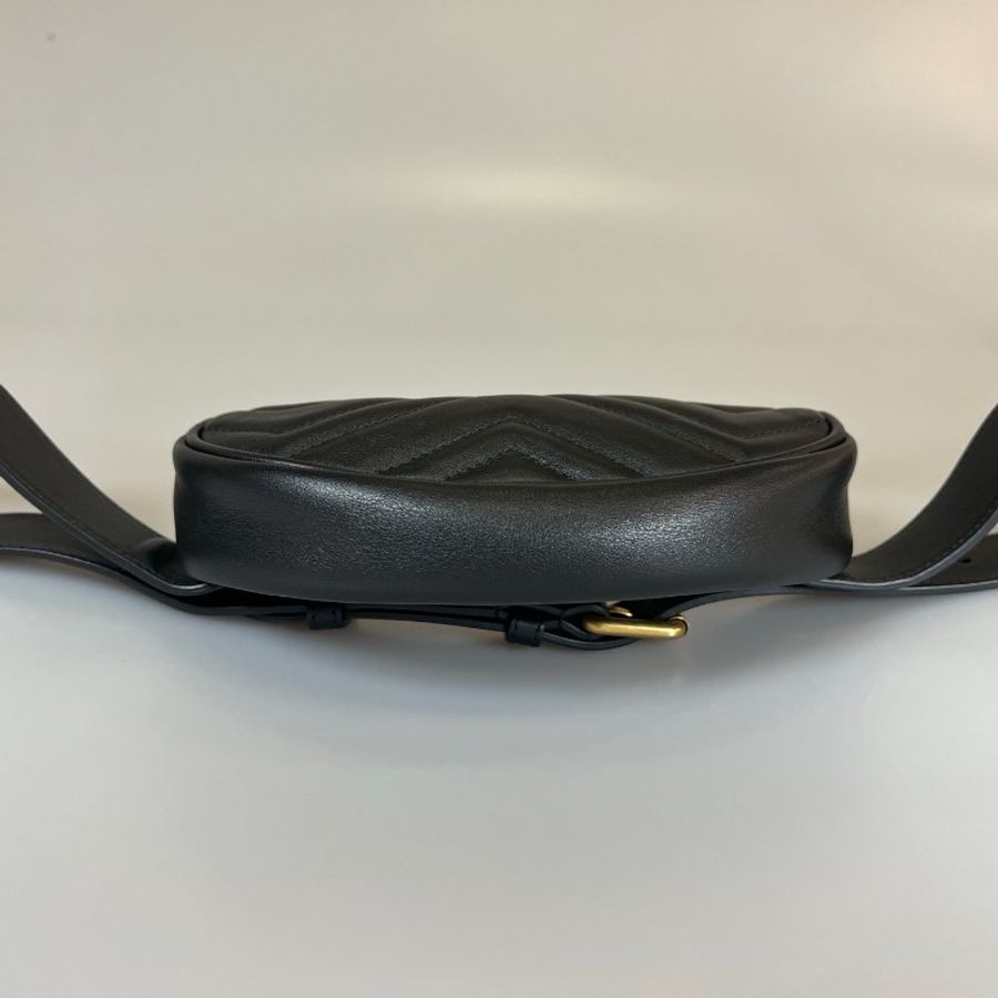 GUCCI 476434 黑金Marmont腰包-4