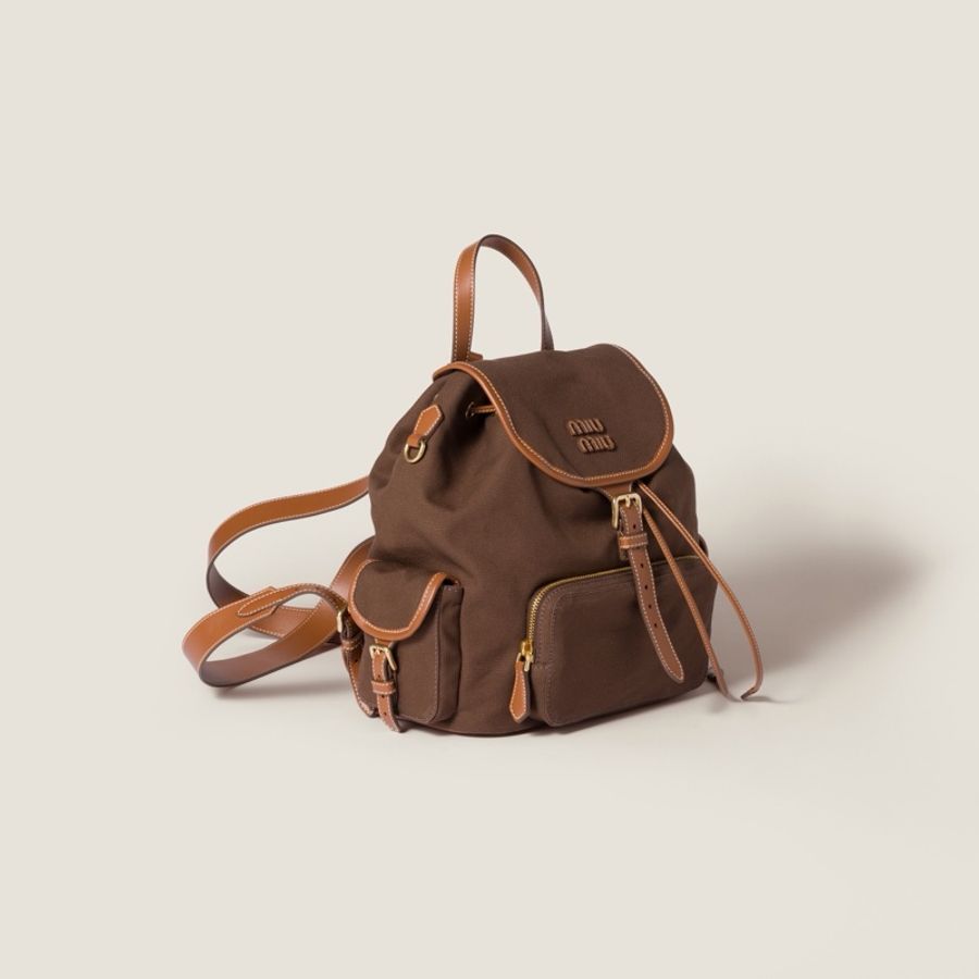 Miu Miu 女士 帆布皮質背包均碼碼25cm*12.5cm*29.5cm-5