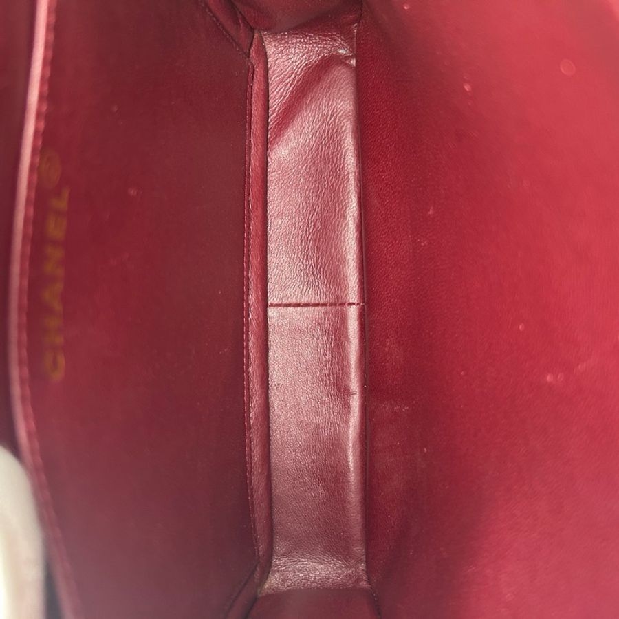 「JL精品代購」9新 香奈兒黑金羊皮菱格戴妃Kelly腋下包-13