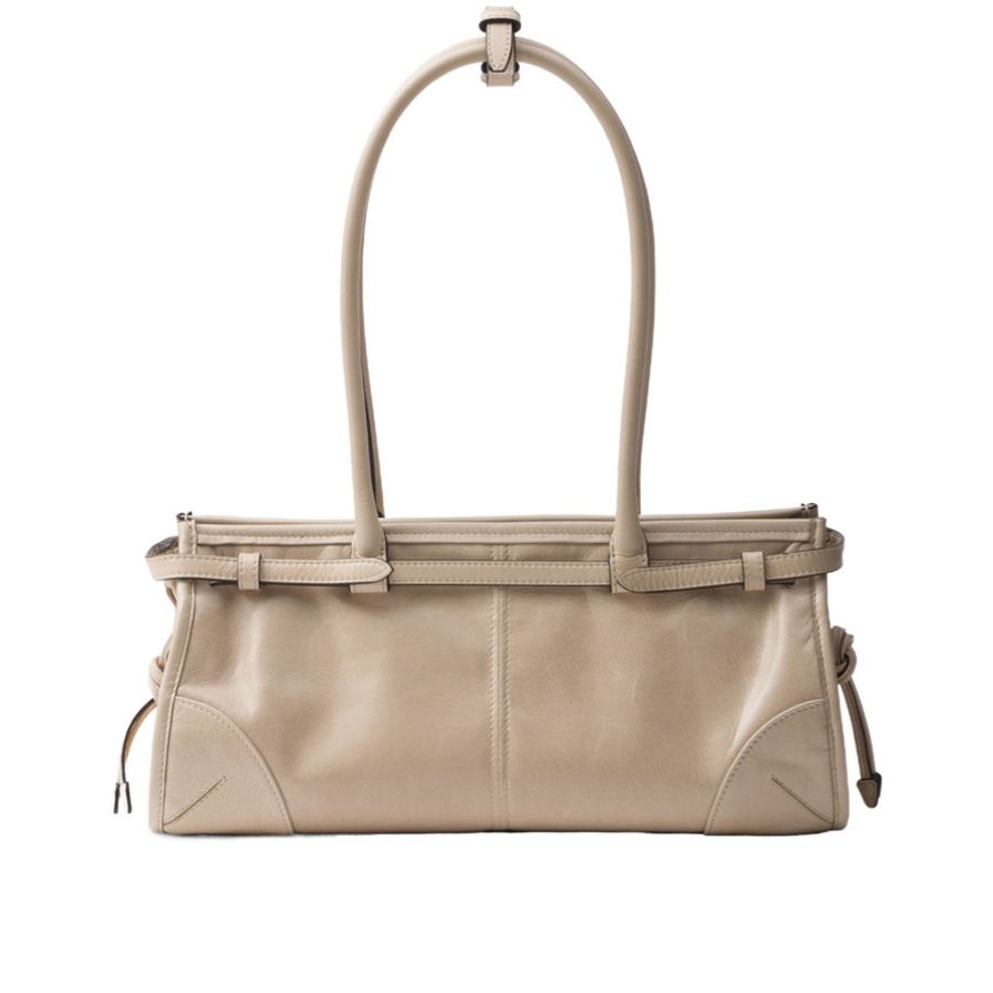 Prada 女士 中號Soft Lux徽標單肩包均碼碼中號、32cm*12cm*15.5cm-6