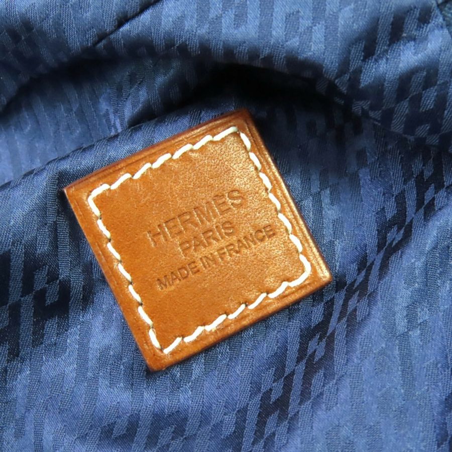 愛馬仕 Hermes Wousse de Voyage PM 100% 真絲手拿包,藍色,B 印章,法國製造,女士,強烈推薦 ◎-7