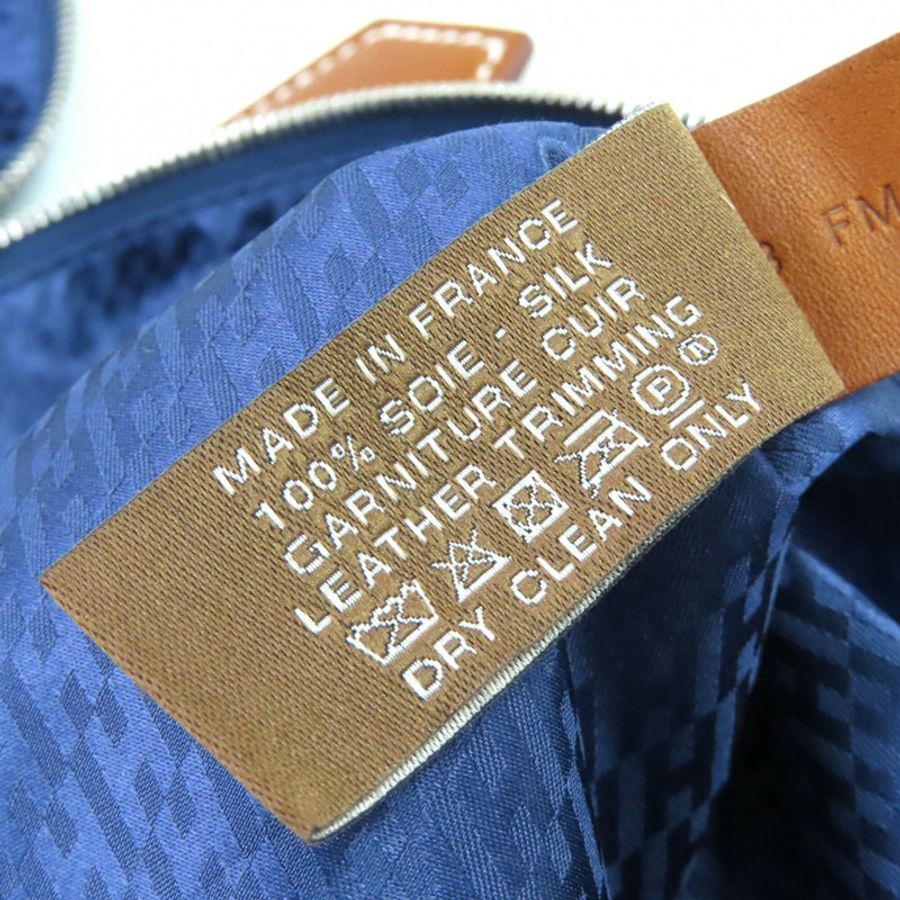 愛馬仕 Hermes Wousse de Voyage PM 100% 真絲手拿包,藍色,B 印章,法國製造,女士,強烈推薦 ◎-9