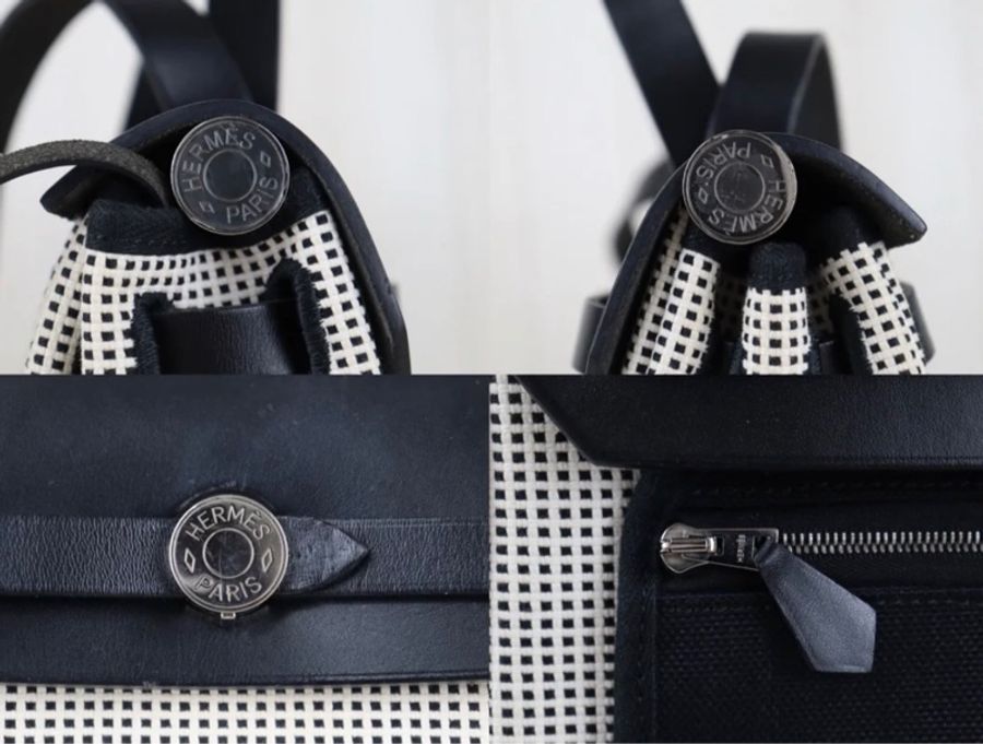 「JL精品代購」9新 Hermes 愛馬仕Herbag 31熊貓色-9