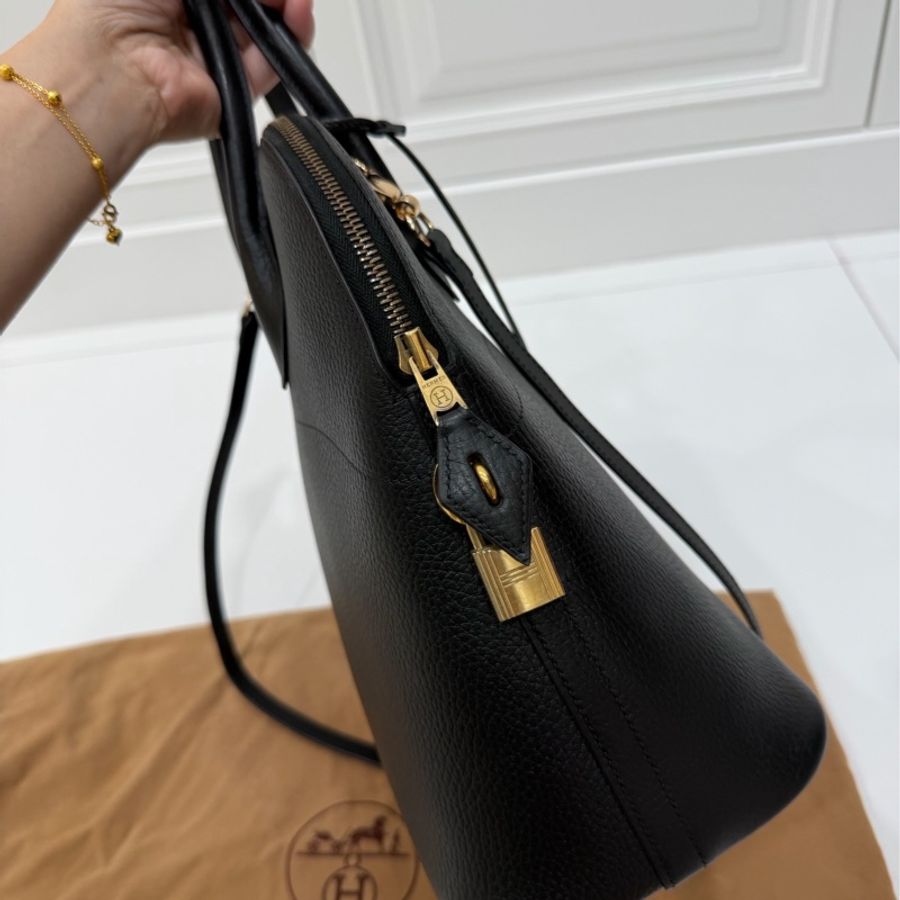 HERMES 愛馬仕 bolide 35 黑金 保齡包 手提包 肩背包 斜背包 側背包-4