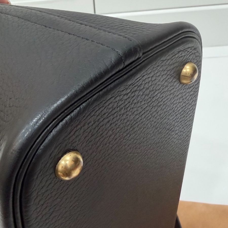 HERMES 愛馬仕 bolide 35 黑金 保齡包 手提包 肩背包 斜背包 側背包-24