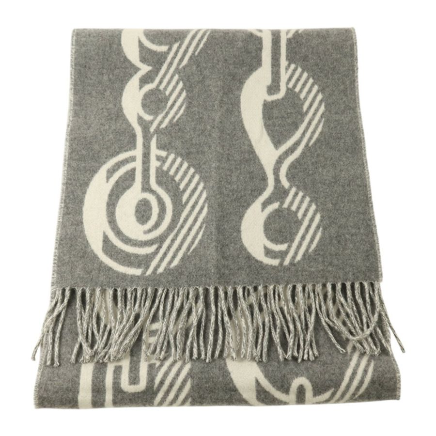 HERMES 羊絨Casaque Do Re Boucles Scarf 30x140圍巾-2