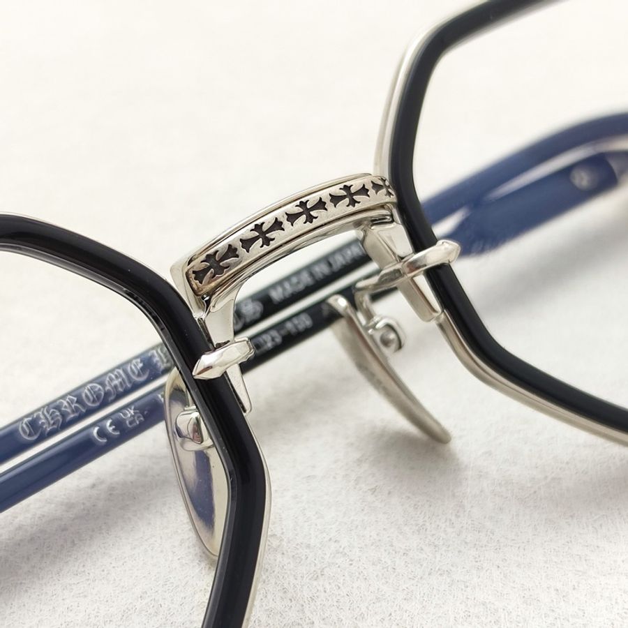 Chrome Hearts 男士 全框平光鏡45 均碼碼橋寬: 2.3cm; 鏡腿長: 15cm; 鏡片直徑: 4.5cm-2