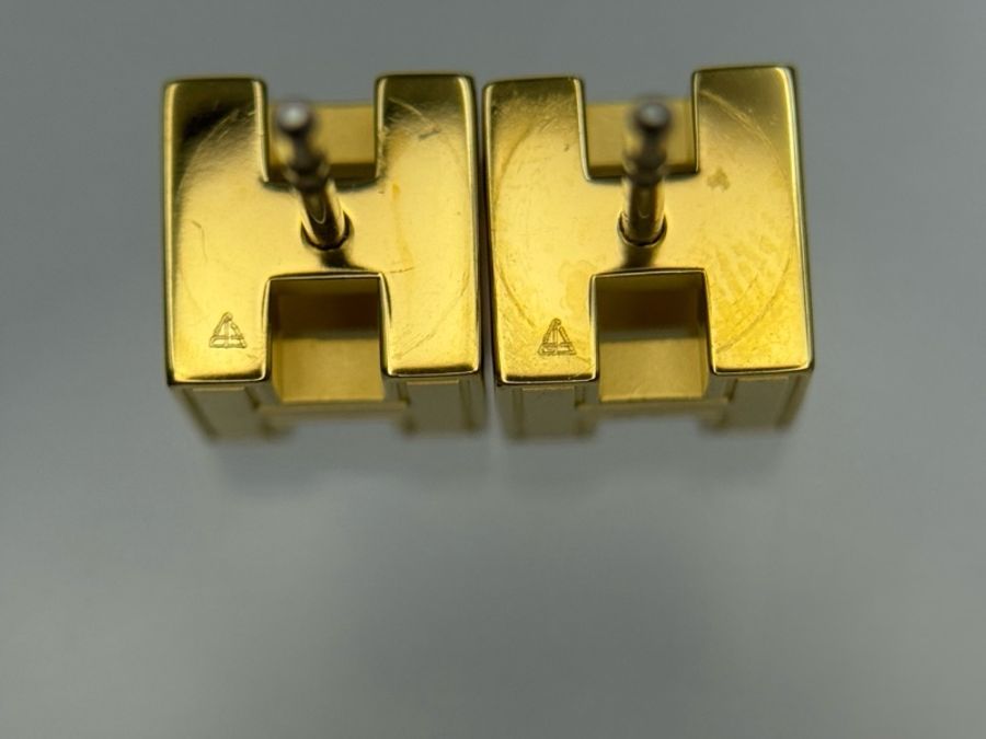 Hermès 愛馬仕 紅色小號方塊H耳釘 🈚附件-7