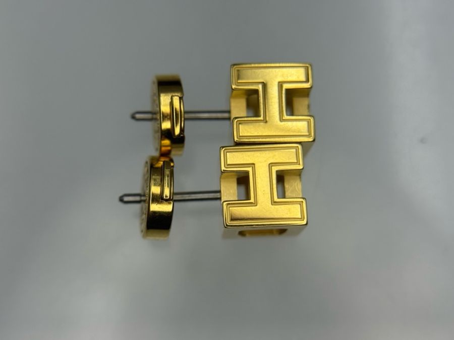 Hermès 愛馬仕 紅色小號方塊H耳釘 🈚附件-9