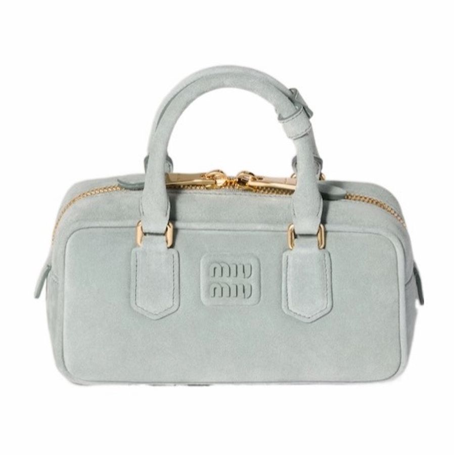 Miu Miu 女士 Arcadie 加墊絨面革手提包均碼碼常規、22cm*7.5cm*10.5cm-0