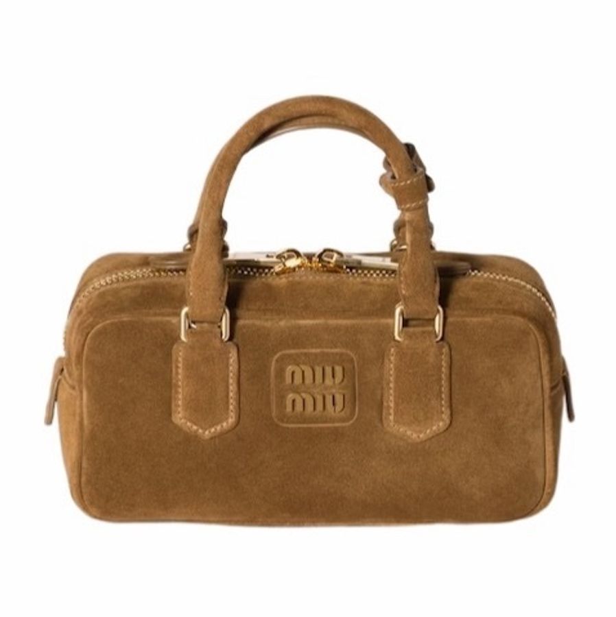Miu Miu 女士 Arcadie 加墊絨面革手提包均碼碼10.5cm*7.5cm*22cm-0
