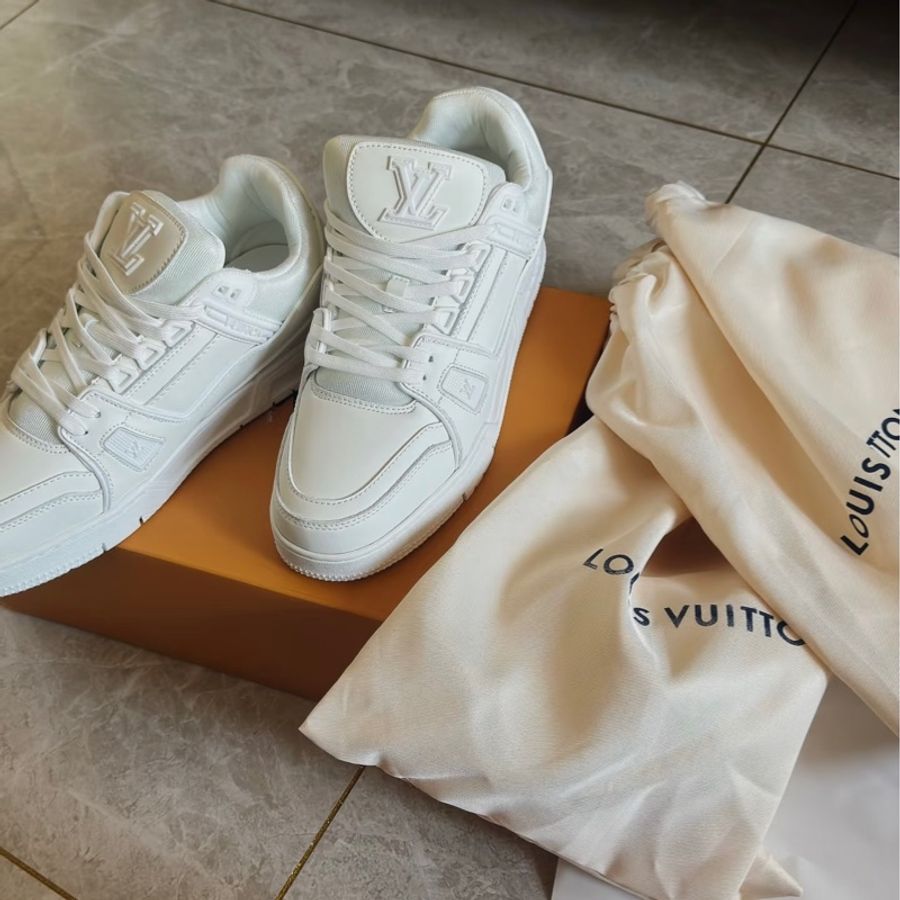 LV trainer 全白配色球鞋 運動鞋 女生38.5-39可穿-0