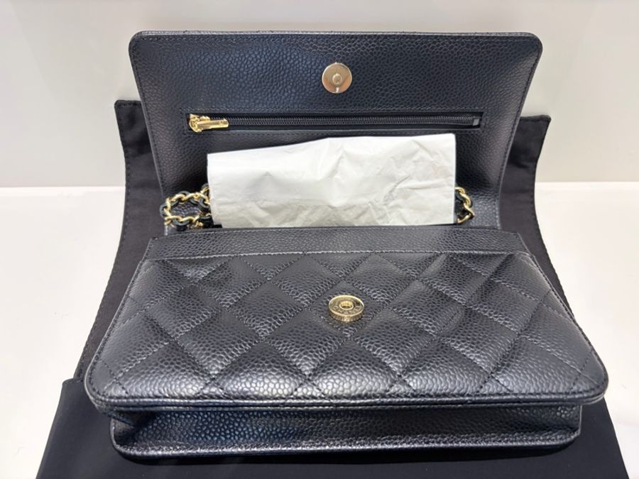 Chanel WOC 牛皮金扣經典款 牛金-7