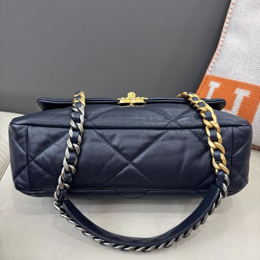 閒置新 香奈兒/Chanel 深藍色19bag中号-4