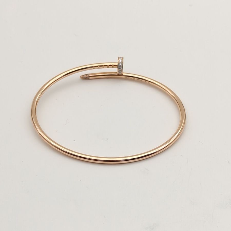 CARTIER JUSTEUNCLOU釘子20鑽細版手鐲18K玫瑰金17號-1