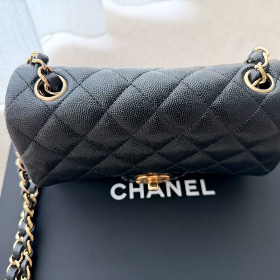 Chanel CF20 minicoco20 「現貨」絕版荔枝魚子醬牛皮配金釦!20公分超人氣經典款 最耐用有質感的皮革 9新 配件:紙盒、塵套-5