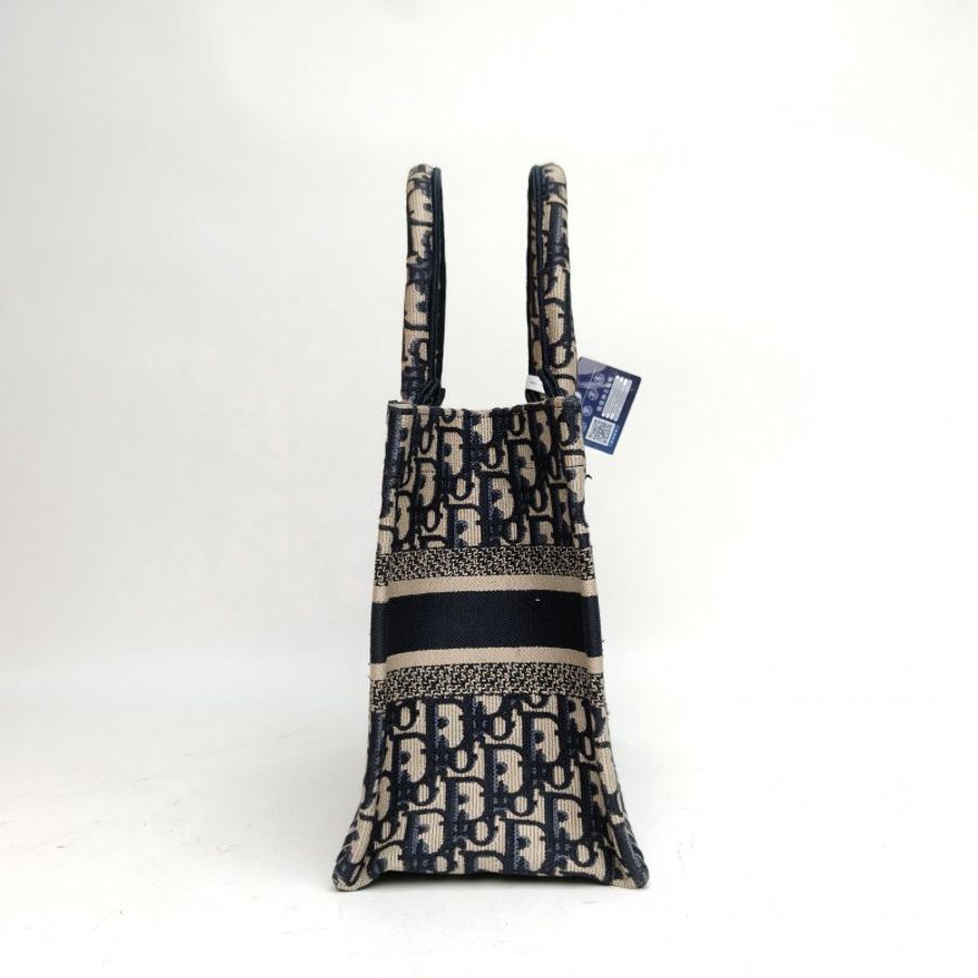 DIOR BookTote小號墨藍色帆布2024肩背包-1