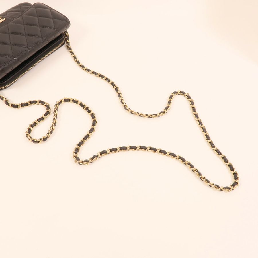 CHANEL 牛皮皮革Flap Phone Holder肩背袋-5