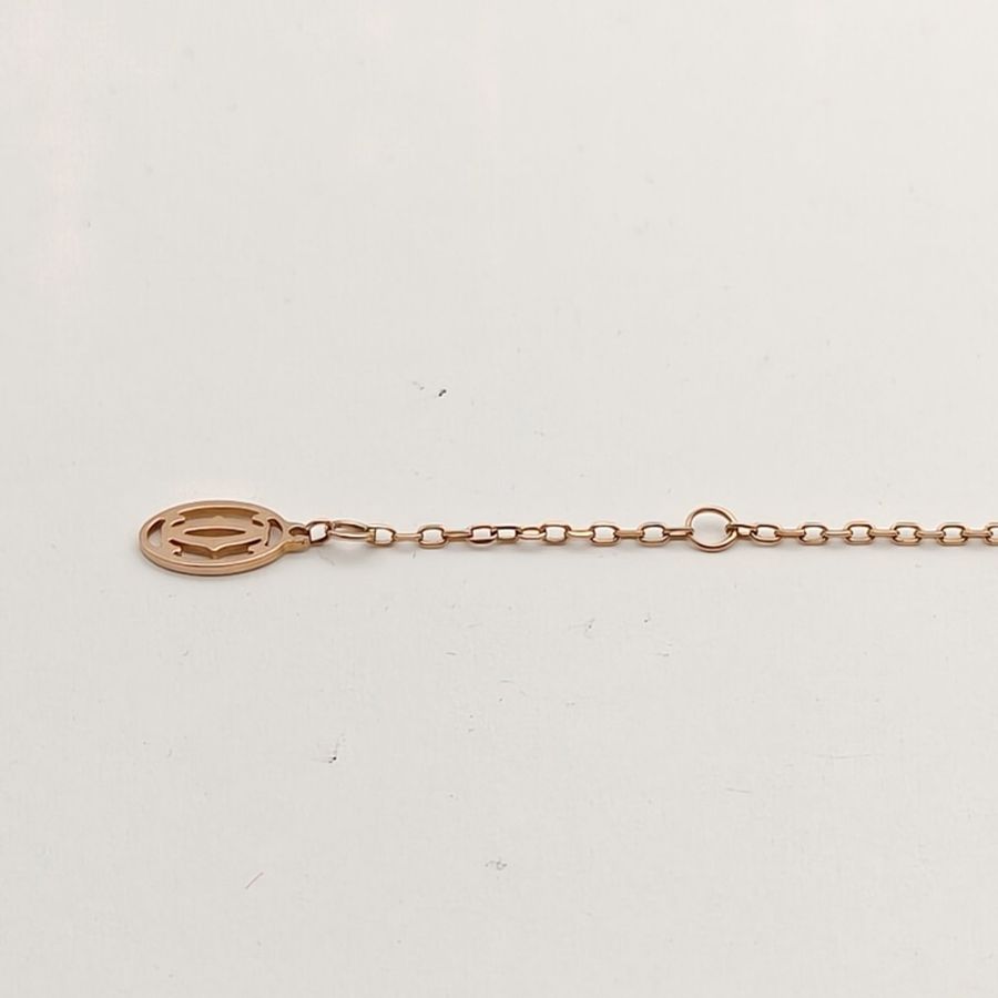 CARTIER 18K玫瑰金鑽石SAPHIRS三鑽彩寶手鏈M-L碼-4