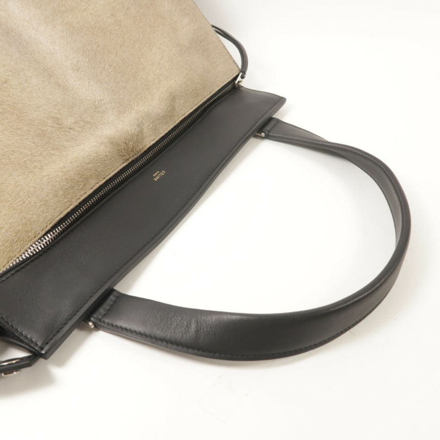 CELINE 牛皮皮革/馬毛Edge Bag手挽袋-7