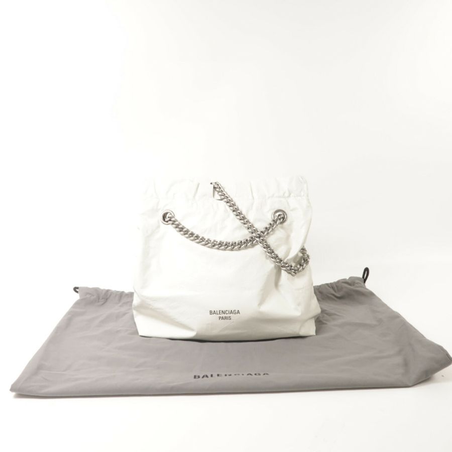 BALENCIAGA 牛皮皮革Crush Tote鏈帶肩背袋-8