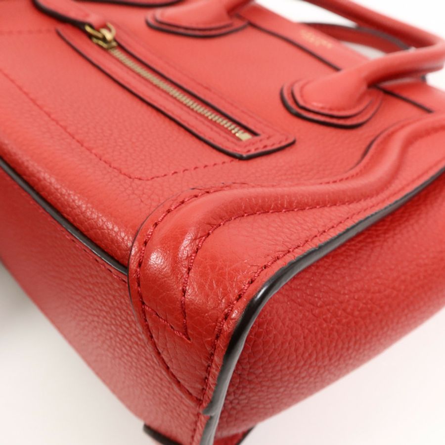 CELINE 牛皮皮革Nano Luggage手挽肩背兩用袋-10