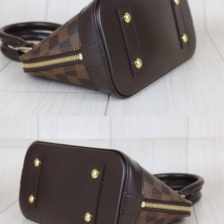 「JL精品代購」98新 Lv 棕色棋盤格貝殼包 alma BB-6