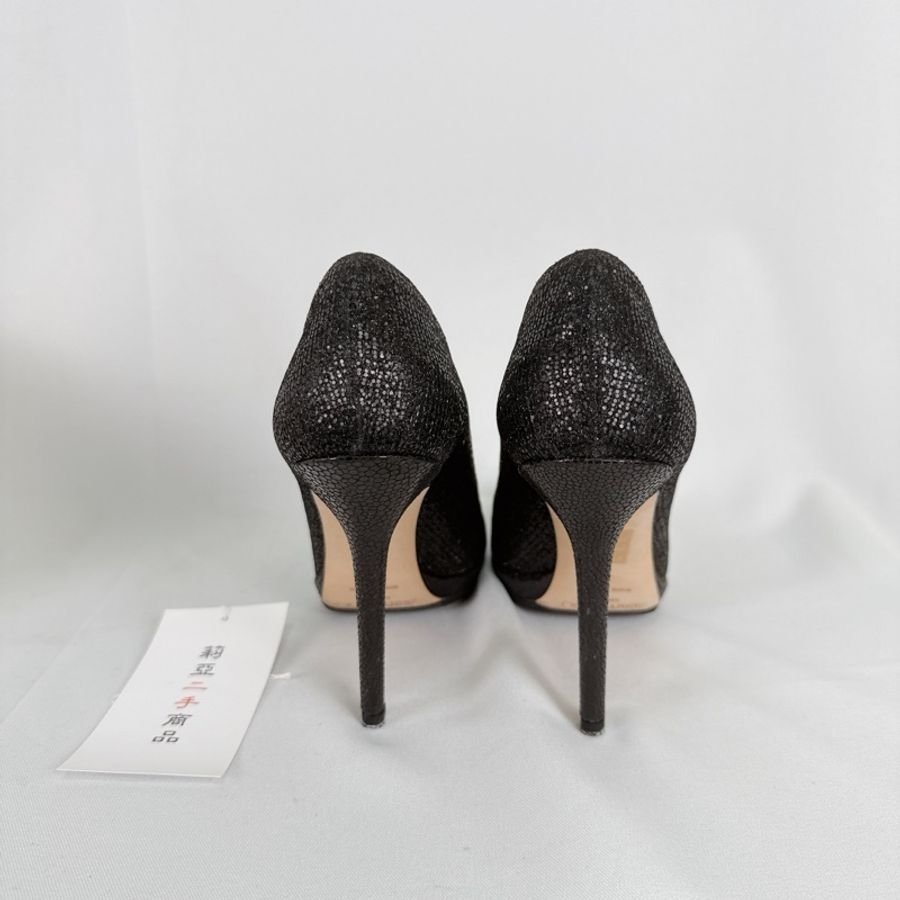 莉亞精品♡ Jimmy Choo 黑色亮片高跟鞋#36 二手-3