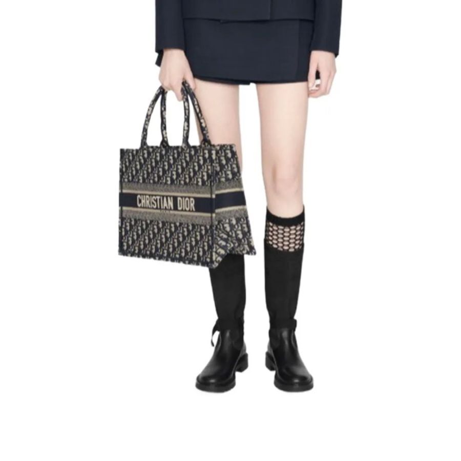 平台最低價近新激甜價✨ 迪奧 CHRISTIAN DIOR Book Tote 中型老花刺繡托特包Oblique 防塵袋/保證卡-13