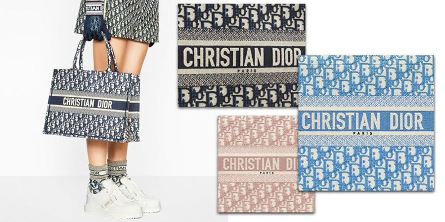 平台最低價近新激甜價✨ 迪奧 CHRISTIAN DIOR Book Tote 中型老花刺繡托特包Oblique 防塵袋/保證卡-14