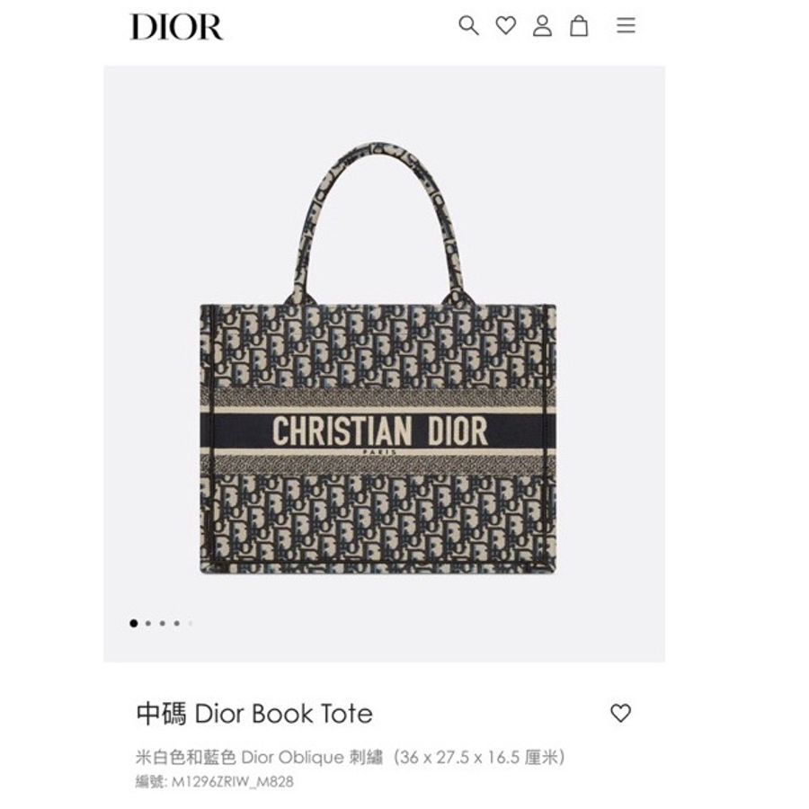 平台最低價近新激甜價✨ 迪奧 CHRISTIAN DIOR Book Tote 中型老花刺繡托特包Oblique 防塵袋/保證卡-15