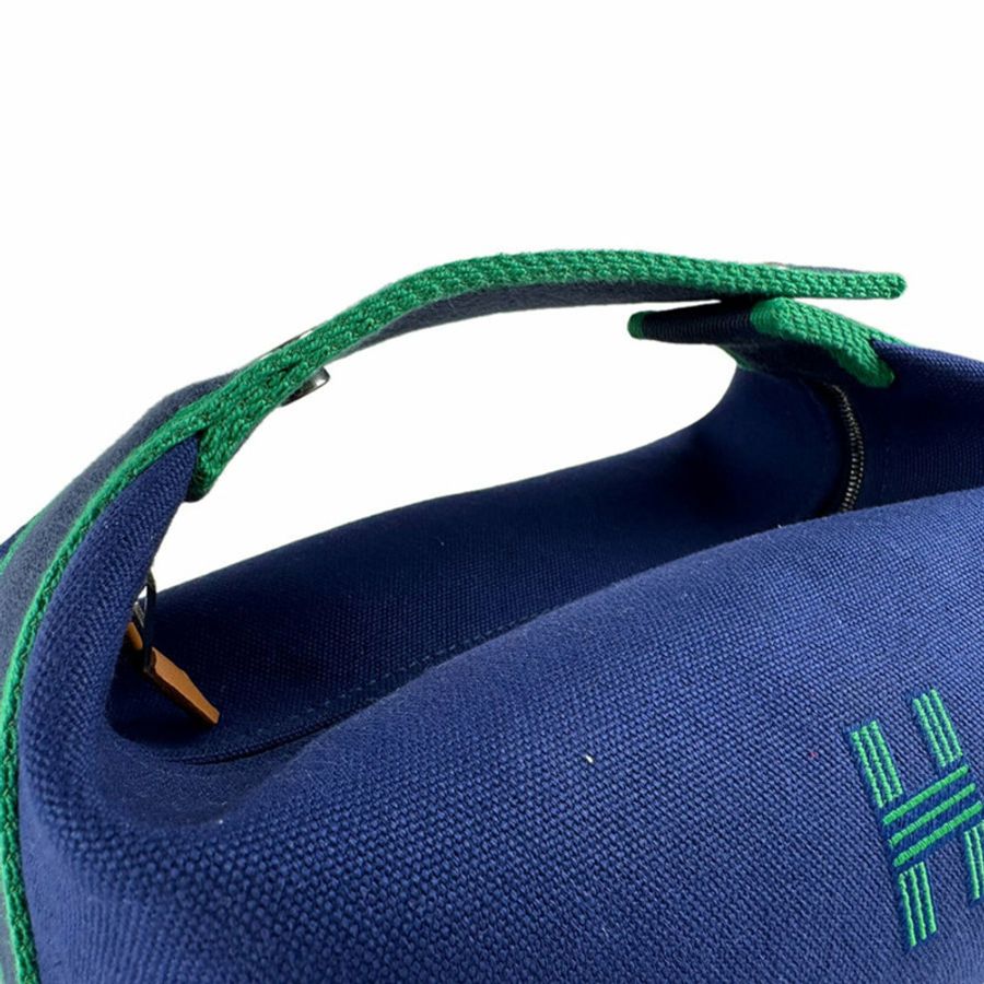 愛馬仕 HERMES 新娘手袋 黑色 PM 帆布 海軍藍 女款 z9410-9