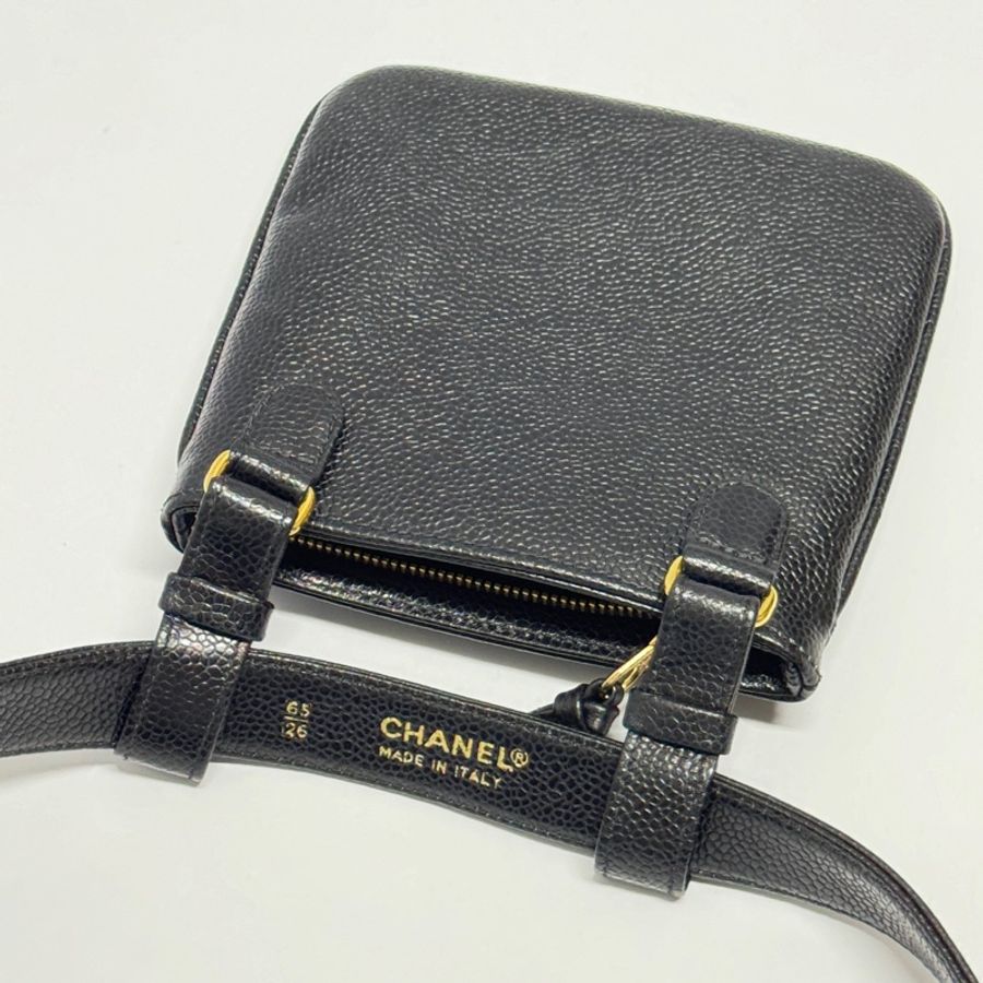 (極新🆕) Chanel 黑金魚子醬牛皮 腰帶腰包 【專櫃9萬多】-4