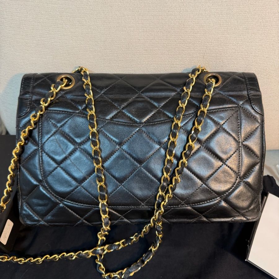 📌 絕版珍藏 | Chanel 香奈兒 Vintage 巴黎限定金銀雙釦 CF ✨ 尺寸:28*18*6-1