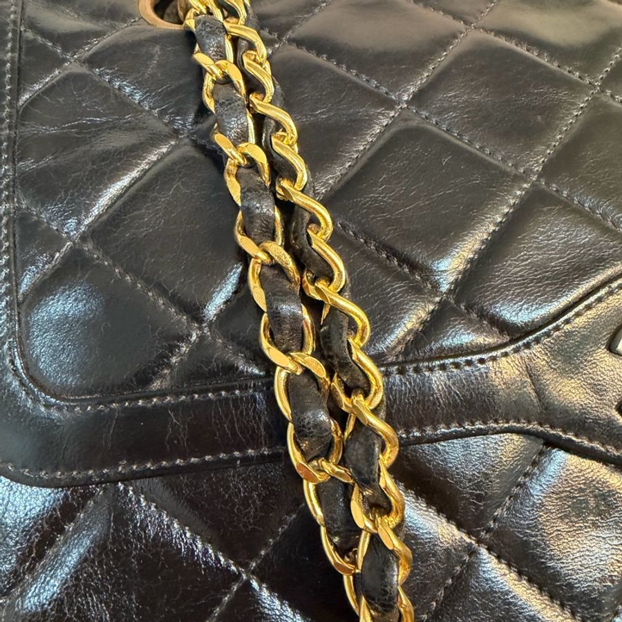📌 絕版珍藏 | Chanel 香奈兒 Vintage 巴黎限定金銀雙釦 CF ✨ 尺寸:28*18*6-2
