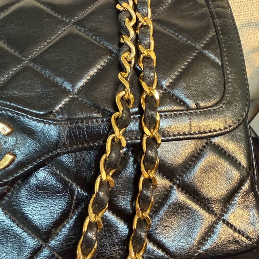 📌 絕版珍藏 | Chanel 香奈兒 Vintage 巴黎限定金銀雙釦 CF ✨ 尺寸:28*18*6-3