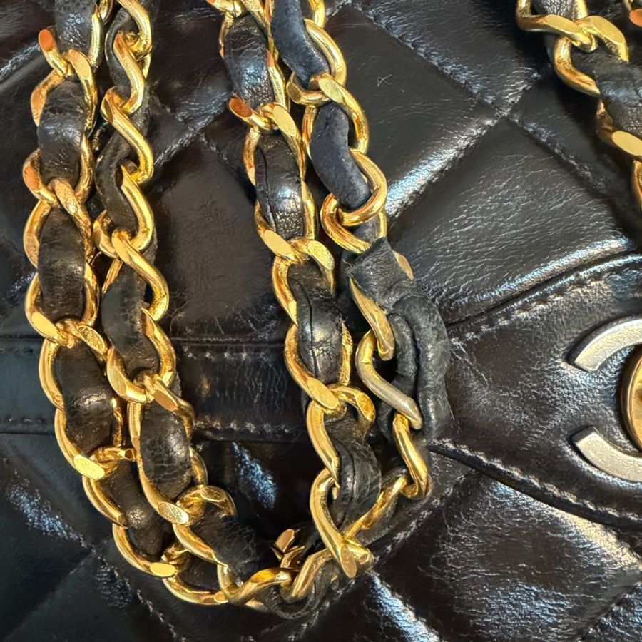 📌 絕版珍藏 | Chanel 香奈兒 Vintage 巴黎限定金銀雙釦 CF ✨ 尺寸:28*18*6-4