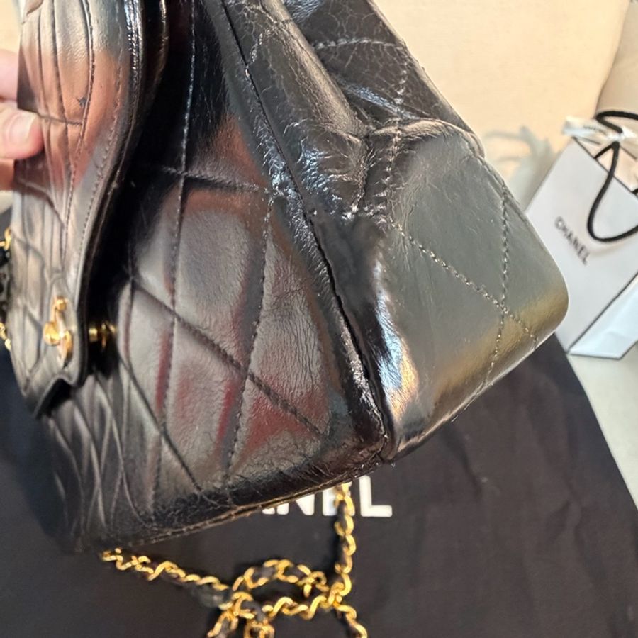 📌 絕版珍藏 | Chanel 香奈兒 Vintage 巴黎限定金銀雙釦 CF ✨ 尺寸:28*18*6-13