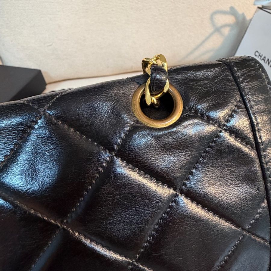 📌 絕版珍藏 | Chanel 香奈兒 Vintage 巴黎限定金銀雙釦 CF ✨ 尺寸:28*18*6-15