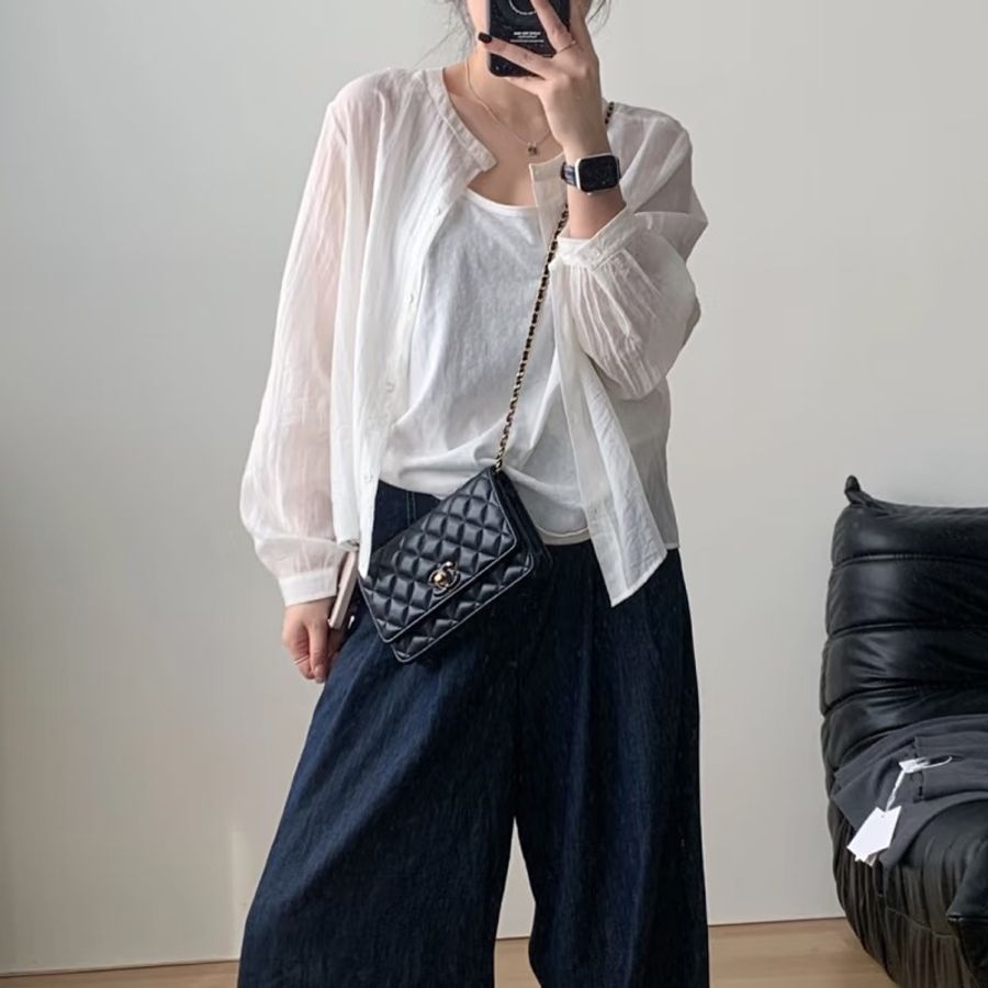 CHANEL香奈兒黑金金球調節扣WOC鏈條包🍨🍧-18