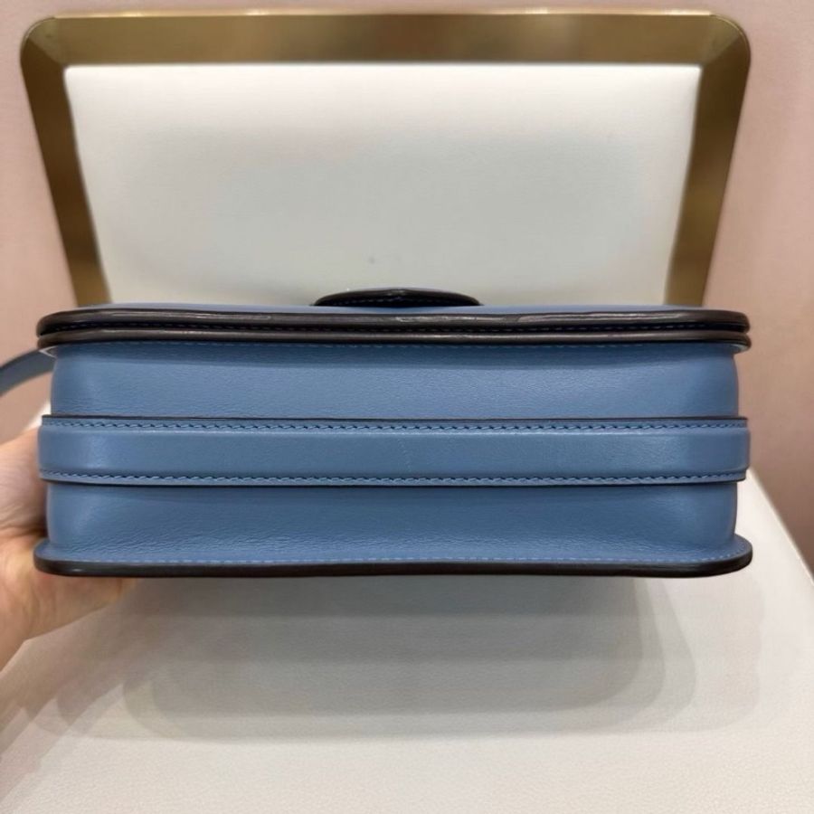 LV Pont9 藍色全皮郵差包23*16 9新 配件塵袋-4