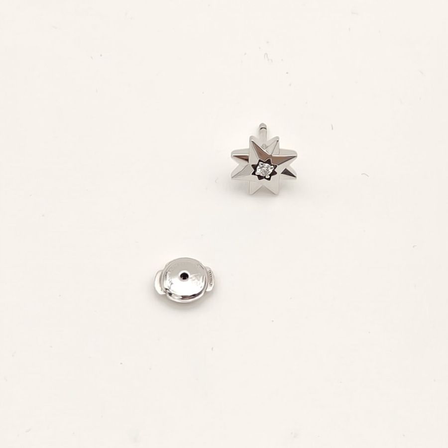 DIOR 18K白金鑽石etoiledesvents八芒星耳釘單只-4