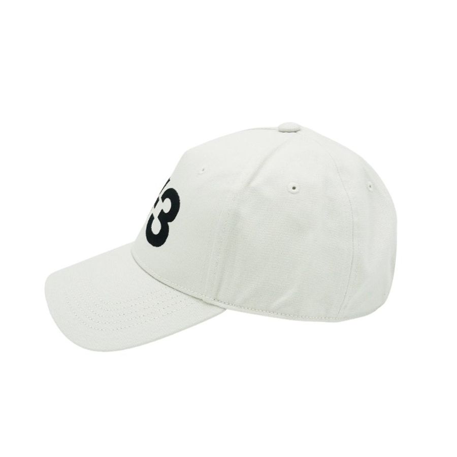 Y-3 帆布品牌刺繡黑Logo棒球帽(JP1144-白)-1