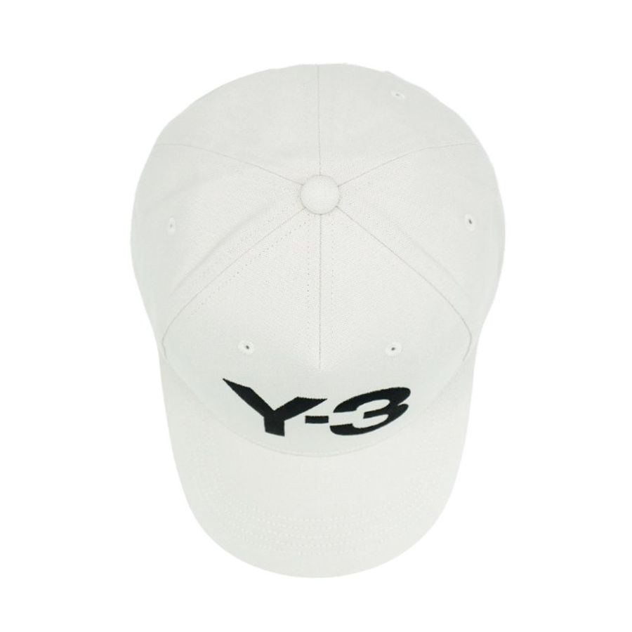 Y-3 帆布品牌刺繡黑Logo棒球帽(JP1144-白)-3