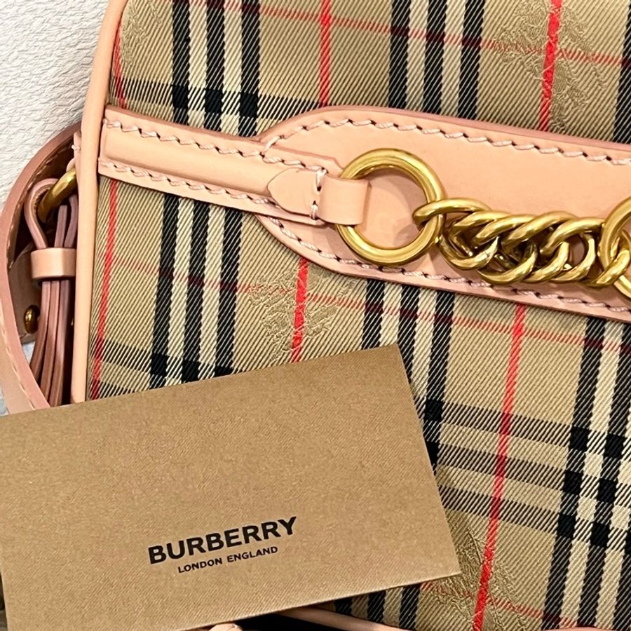 Burberry Peach Women's Leather Link Bum Belt/Waist/Body Bag-5