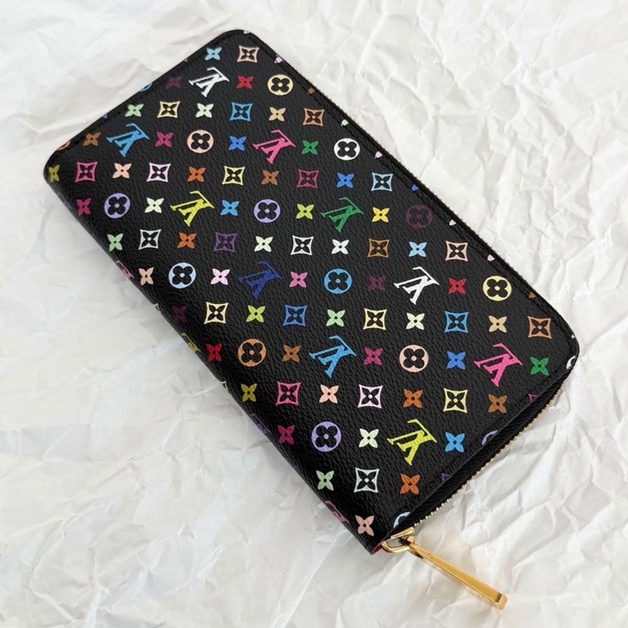 【近新閒置品】路易威登 LV Louis Vuitton 限量村上隆黑三彩錢包長夾 證件票卡夾-1