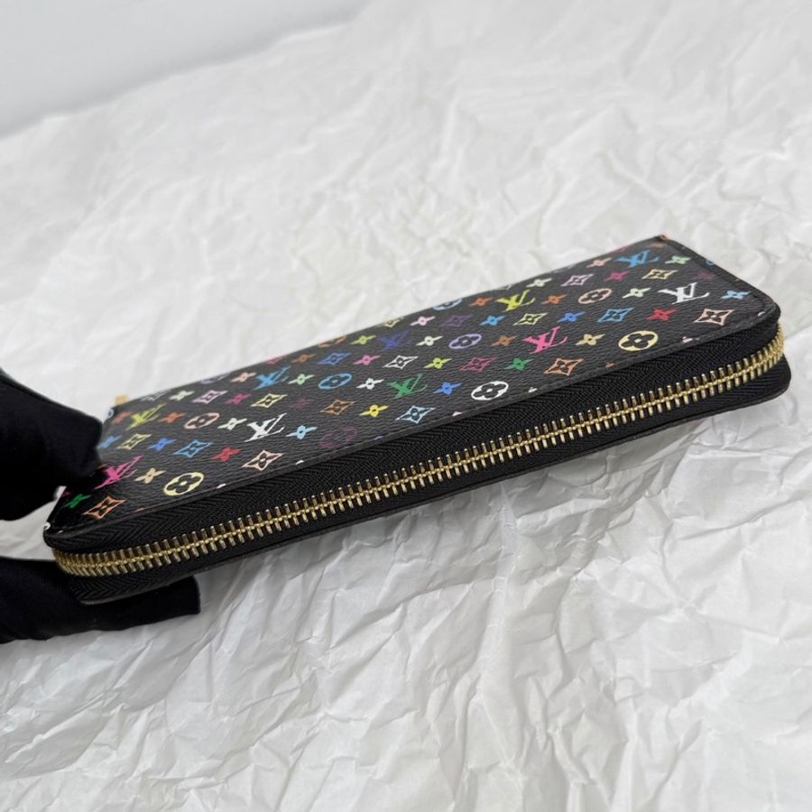 【近新閒置品】路易威登 LV Louis Vuitton 限量村上隆黑三彩錢包長夾 證件票卡夾-6
