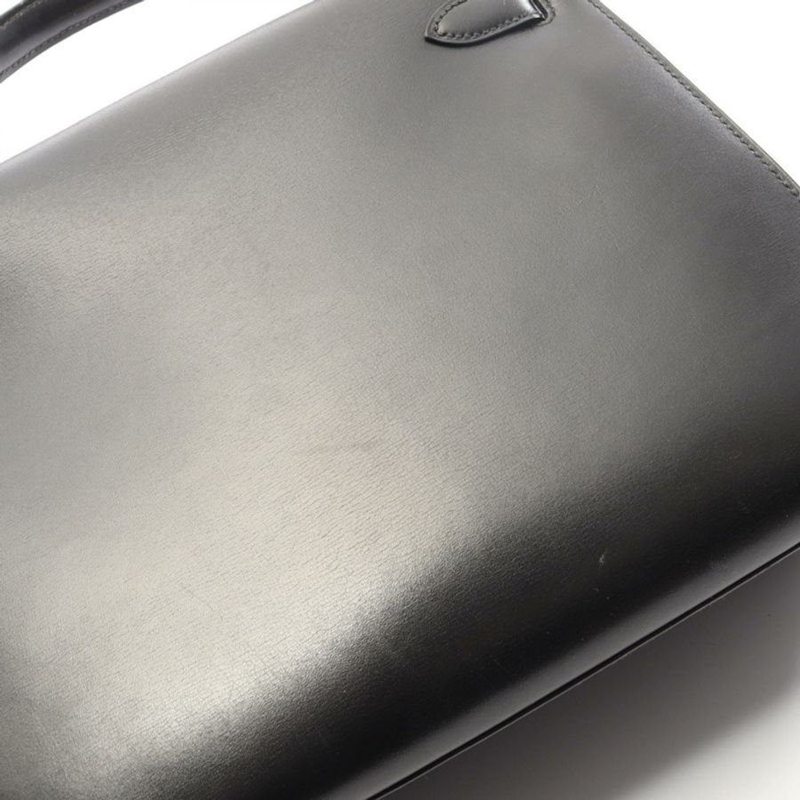 黑色 Box牛皮 Kelly 28 凱莉包 兩用包 〇Z刻 金扣【HERMES 愛馬仕】-8