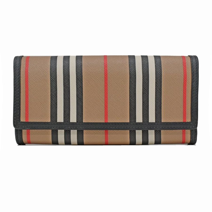 【門市全新現貨】BURBERRY 經典格紋PVC帆布翻蓋皮夾長夾(附原廠防塵袋)-3